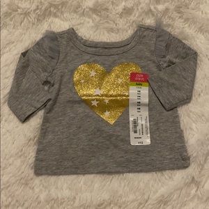 NWT Heat and Stars printed long sleeve tee